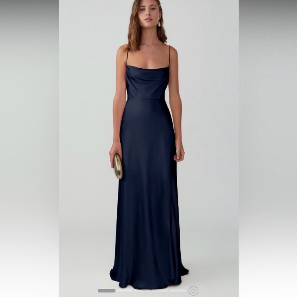 Fame and Partners Navy Blue Gown